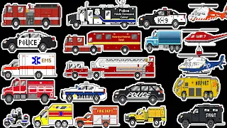 [NEW] 5 Minutes of Emergency Vehicle Compilation For The Kids| Picture Show [Pixel City]