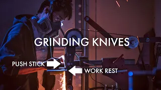 How to grind knives more efficiently with a push stick.