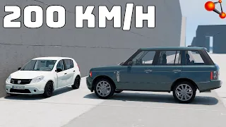 DACIA SANDERO vs RANGE ROVER! 200 Km/H CRASH TEST! - BeamNg Drive