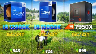 i9 13900K vs i9 12900K vs Ryzen 9 7950X Benchmark with RTX 4090 | Test in 14 Games |