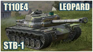 T110E4, STB-1 & Leopard 1 • WoT Blitz Gameplay