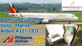 PHILIPPINE AIRLINES PREMIUM ECONOMY SERVICE ILOILO TO MANILA AIRBUS A321 FLIGHT REVIEW