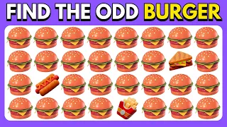 Find the ODD One Out - JUNK Food Edition 🍔🍕🧁 Easy, Medium, Hard | 27 Levels Emoji Quiz