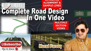 Complete Road design In One Video from Start To End in Autodesk Civil 3D.