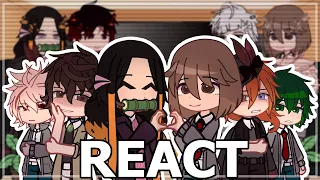 FANDOMS react to each others — Mha, Demon Slayer, and BSD react | 1/3 parts |