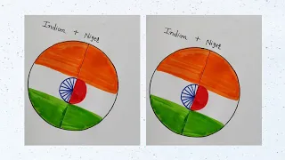 Indian + Niger National flag 🇮🇳ll Easy Drawing for Indian Flag ll How to Draw Indian national flag🇮🇳