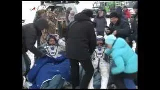 The Expedition 34 Crew Lands in Kazakhstan