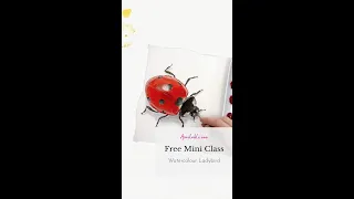 Ladybug watercolor painting #shorts