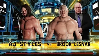 WWE 2K18 PC - AJ Styles VS Brock Lesnar - Survivor Series 2017