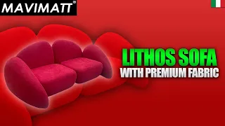 Exclusive SOFA Handmade in italy, the amazing LITHOS in red fabric