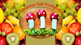 Fruit plate for kids. Fabulous Fall fruitplate. Simple fun fruit plate decorations.