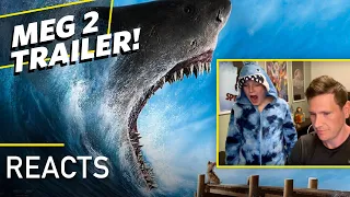 Meg 2: The Trench  Trailer Reaction By A Father & His Sharkboy Son