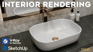 Create Interior Visualization in V-Ray for SketchUp | Bathroom Rendering Tutorial. From Zero to Hero