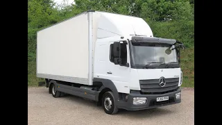 PM Commercials 2015 65 Mercedes Atego 816 Sleeper Cab Euro 6 7.5 Ton Box Van Cantilever Lift PJ65PFN