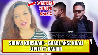 CANADIAN SINGER HONEST REACTION TO IRANI SINGER SIRVAN KHOSRAVI - Ghabe Aksi Khali (live) #reaction