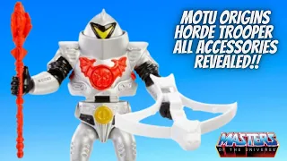 Masters Of The Universe Origins Wave 8 Horde Trooper All Accessories Revealed!!