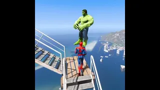 GTA 5 Water Ragdolls SPIDERMAN VS HULK Euphoria Physics #shorts #2409