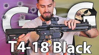 Страйкбольный автомат G&G T4-18 Black (HK416) видео обзор