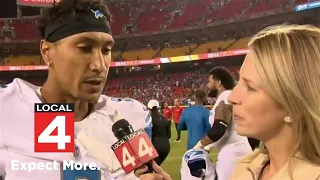 Detroit Lions wide receiver Josh Reynolds talks team victory