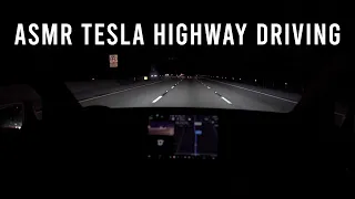 ASMR Highway Driving with a TESLA  Model Y at Night  - No Talking