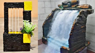 Cement Crafts - Amazing 2 Best Homemade Indoor Strongest Waterfall Fountains | Cemented Life Hacks