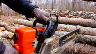 Китайский STIHL- 361. Эксперимент-Сколько Напилит ДРОВ на полном баке?