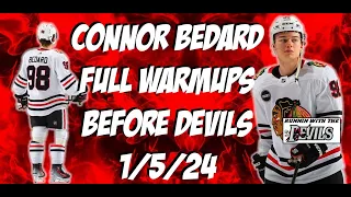 Connor Bedard FULL Warmups Before Devils Game 1/5/24