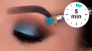 5 MINUTE Blue Brown Smokey Eyes Tutorial