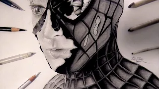 Drawing Spiderman in Pencil - 3D Art - Marvel