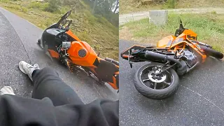 BIKER BURST INTO TEARS AFTER FALLING - Crazy Motorcycle Moments - Ep.510