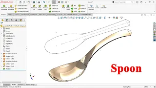Solidworks surface tutorial | Design of spoon in solidworks