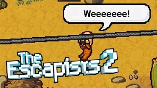 COWBOY BLITZ ZIPLINES From PRISON WALL! Zip It Up Escape - The Escapists 2 Gameplay