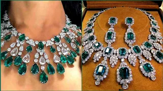 Latest Emerald necklace designs collection ideas for girls