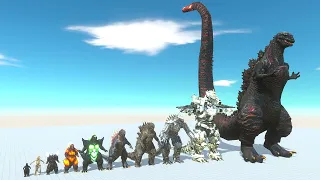 The Evolution of Godzilla Evolved T-Rex VS Strongest Dinosaurs Fights Animal Revolt Battle Simulator