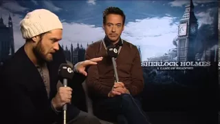 Robert Downey Jnr & Jude Law talk about the new Sherlock Holmes film.