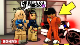 As POLICIAIS INTERESSEIRAS me PRENDERAM na MESMA CELA para ME BEIJAR... BROOKHAVEN RP Roblox