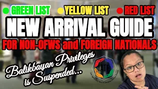 🔴TRAVEL UPDATE: NEW ARRIVAL GUIDE FOR NON-OFWs AND FOREIGN NATIONALS COMING FROM GREEN,YELLOW & RED