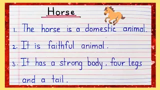 10 Lines on Horse 🐎 in English || Essay on Horse || Horse essay in english