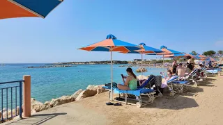 Coral Bay, Cyprus seafront and beach virtual treadmill walking tour