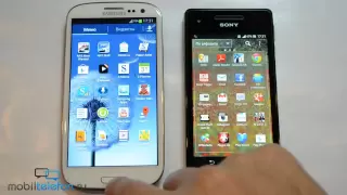 Samsung Galaxy S 3 vs Sony Xperia V (TX, T): сравнение скорости (speed)
