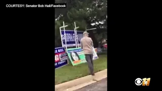 Raw Video: Texas Senator Bob Hall (R-District 2) Post Video Of Campaign Sign Vandalism On Facebook