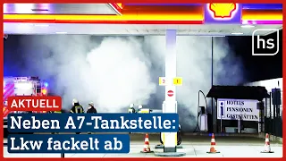 Explosion knapp verhindert: Fahrer rettet sich aus brennendem Lkw | hessenschau