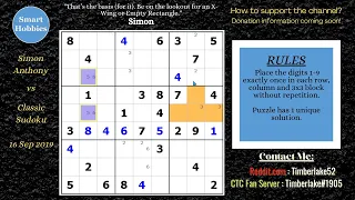 Most Under-Used Sudoku Technique - Simon vs Classic Sudoku 16 Sep 2019