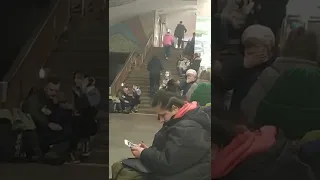 Residents Shelter in Kyiv Subway Amid Russian Attacks on Ukraine