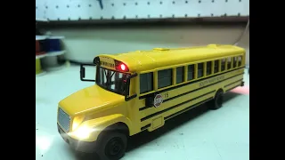 Danny's custom 1:54 scale FS-65 diecast South River School bus model with working lights