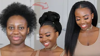 Hair Transformation! NO Wig, NO Crochet | Silk Press Blowout Natural clip ins style - Betterlength