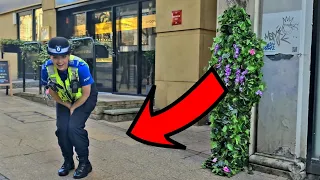 Bushman Prank: Pretty Police Officer Screamed so Loudly!| She peed her pants!?