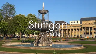 Stuttgart City Center | Early Morning | Walking Tour | 4K