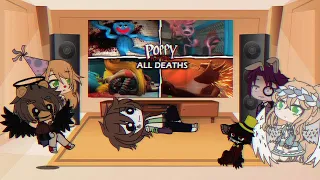 The Afton Family Reacts To Poppy Playtime All Chapter Deaths || Gacha club || [LAZY]