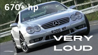 SL55 AMG sound check with race headers. VERY LOUD